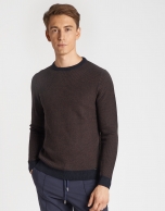 Navy blue and tan sweater