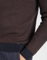 Navy blue and tan sweater