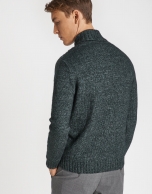 Green sweater with shawl collar 