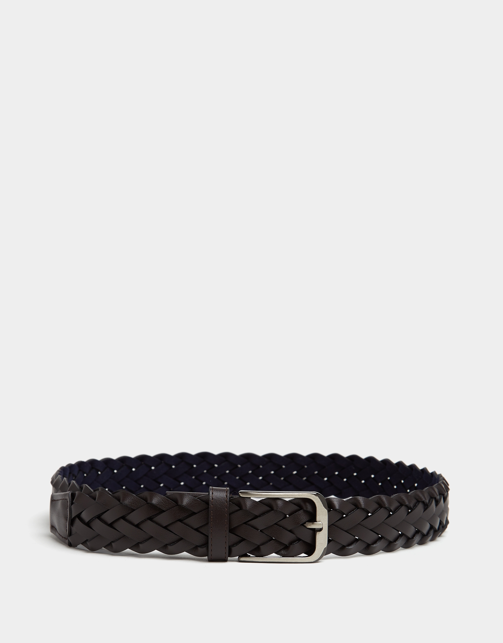 Brown braided belt