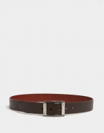 Dark brown and hazelnut leather belt