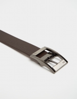 Dark brown and hazelnut leather belt