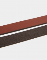 Dark brown and hazelnut leather belt