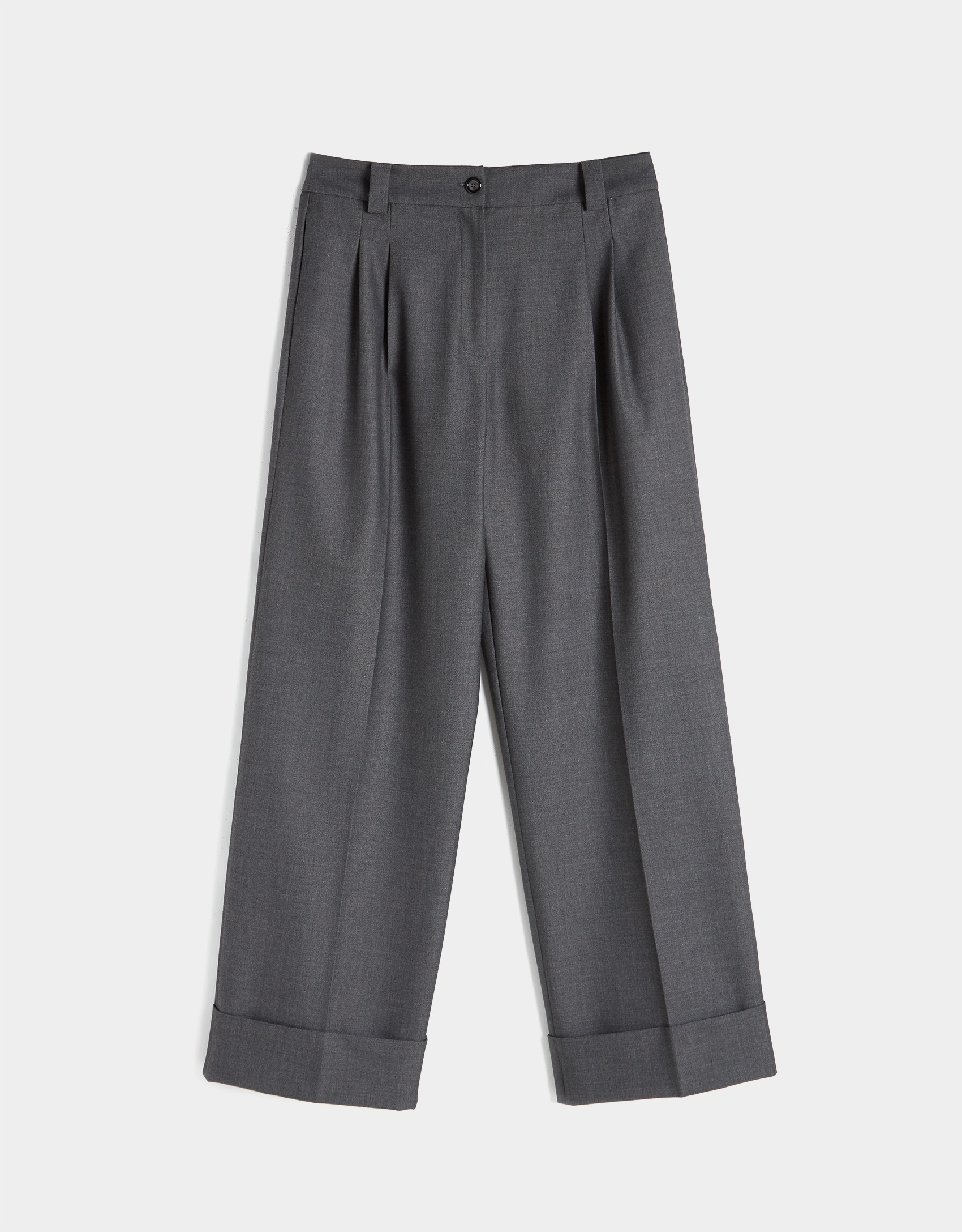 Pantalón ancho de vestir gris