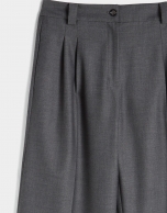 Grey dressy wide pants