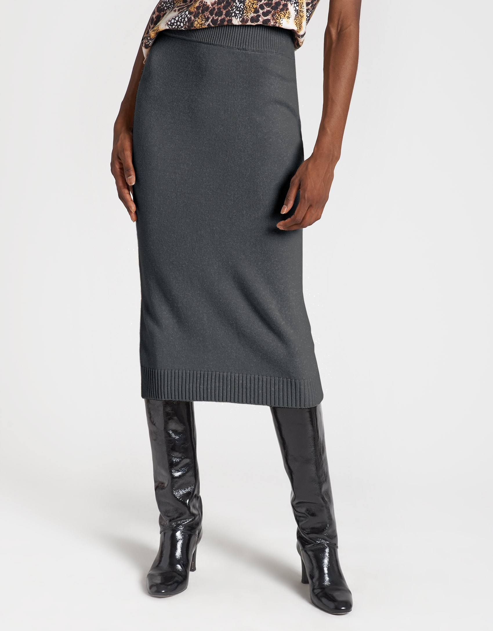 Grey knit skirt Woman AW2020 Roberto Verino