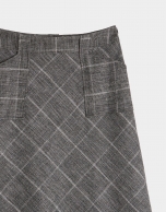 Glen plaid midi skirt