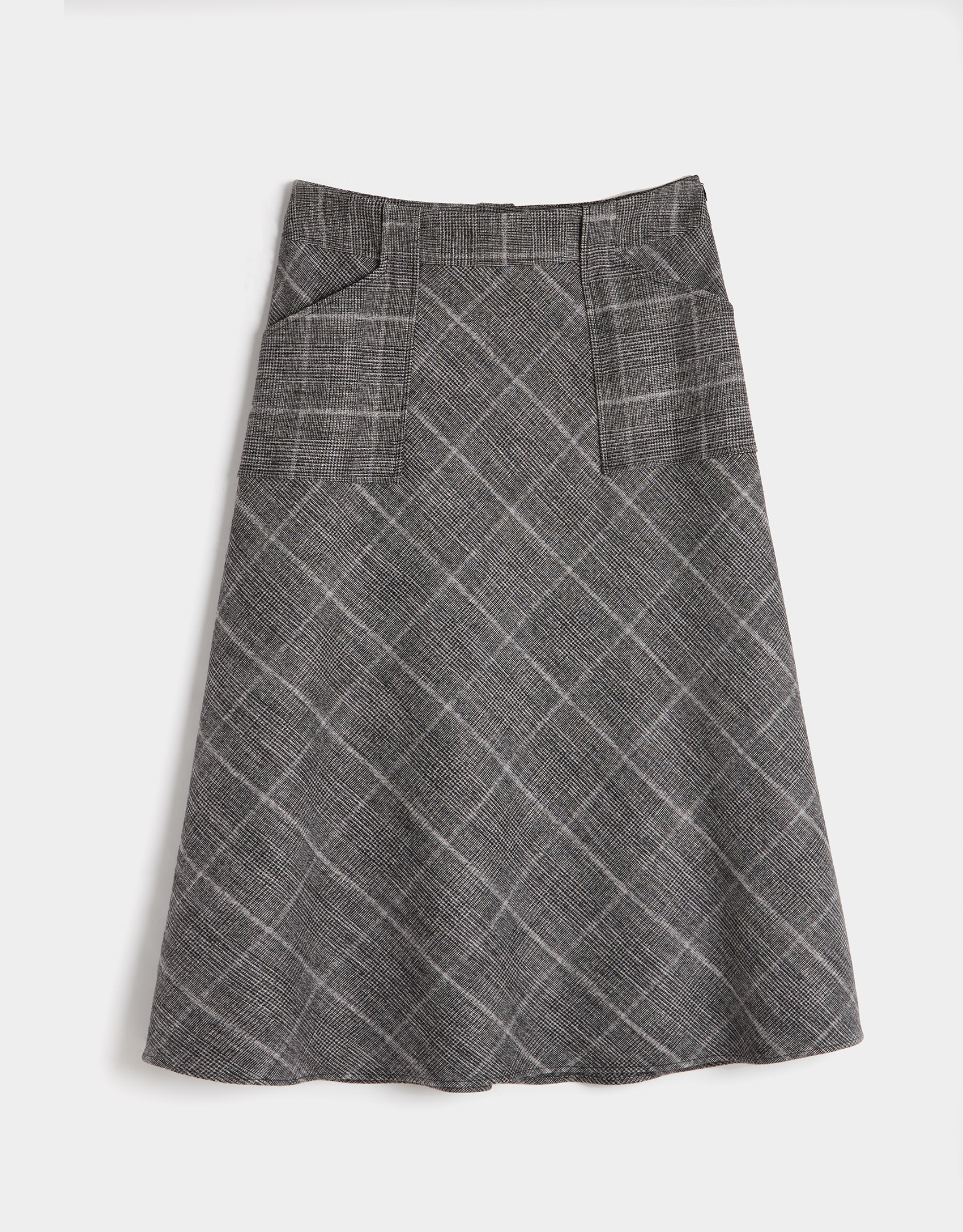 Glen plaid midi skirt