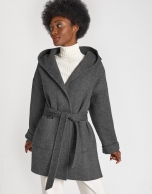 Grey wool short coat