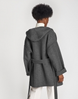 Grey wool short coat