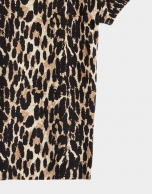 Brown animal print top with short sleeves