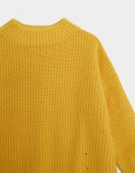 Yellow oversize thick knit sweater