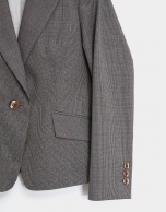 Gray and camel glen plaid blazer