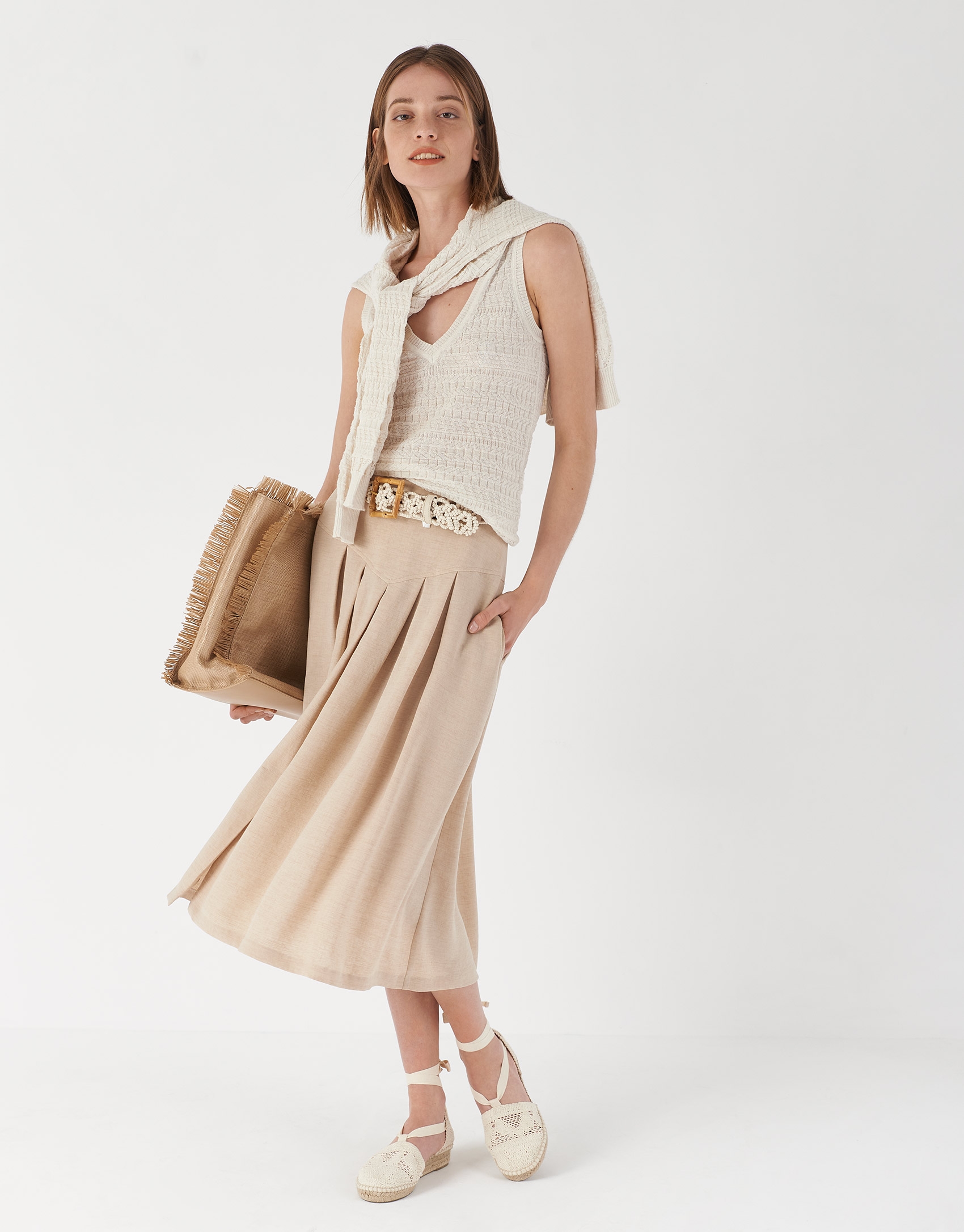 Midi skirt with yoke hotsell