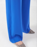 Pantalón palazzo crepé azul