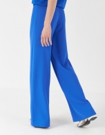 Pantalón palazzo crepé azul