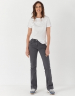 Gray bell-bottom jeans