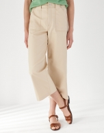 Sand-colored pants with patch pockets