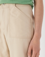 Sand-colored pants with patch pockets