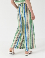 Multicolor striped, wide pants