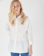 White oversize shirt with flared bottom