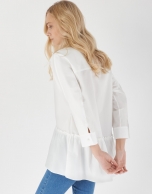 White oversize shirt with flared bottom