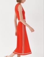 Vestido midi punto rojo