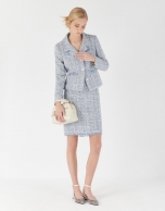 Blue tweed short jacket