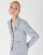 Blue tweed short jacket