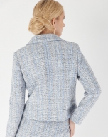 Blue tweed short jacket