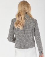 Black and white jacquard short jacket