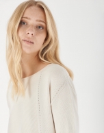 Sand-colored sweater with French sleeves