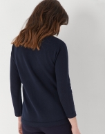 Blue sweater with French sleeves