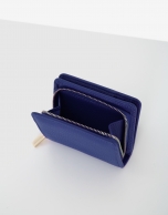 Blue small leather bilfold