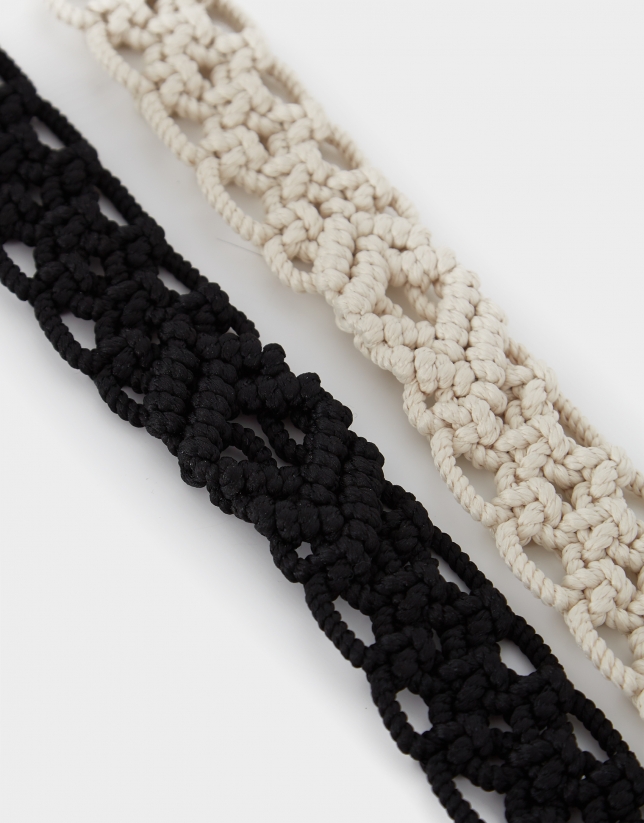 valor legislación Melodramático Cinturón de crochet negro - Mujer - PV2021 | Roberto Verino