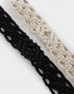 Black crocheted belt