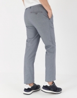 Blue bird's eye weave pants