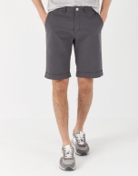 Dyed gray cotton bermudas