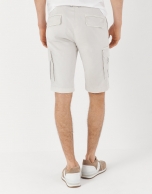 Natural color cargo bermuda pants