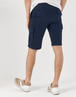 Navy blue cargo bermuda pants