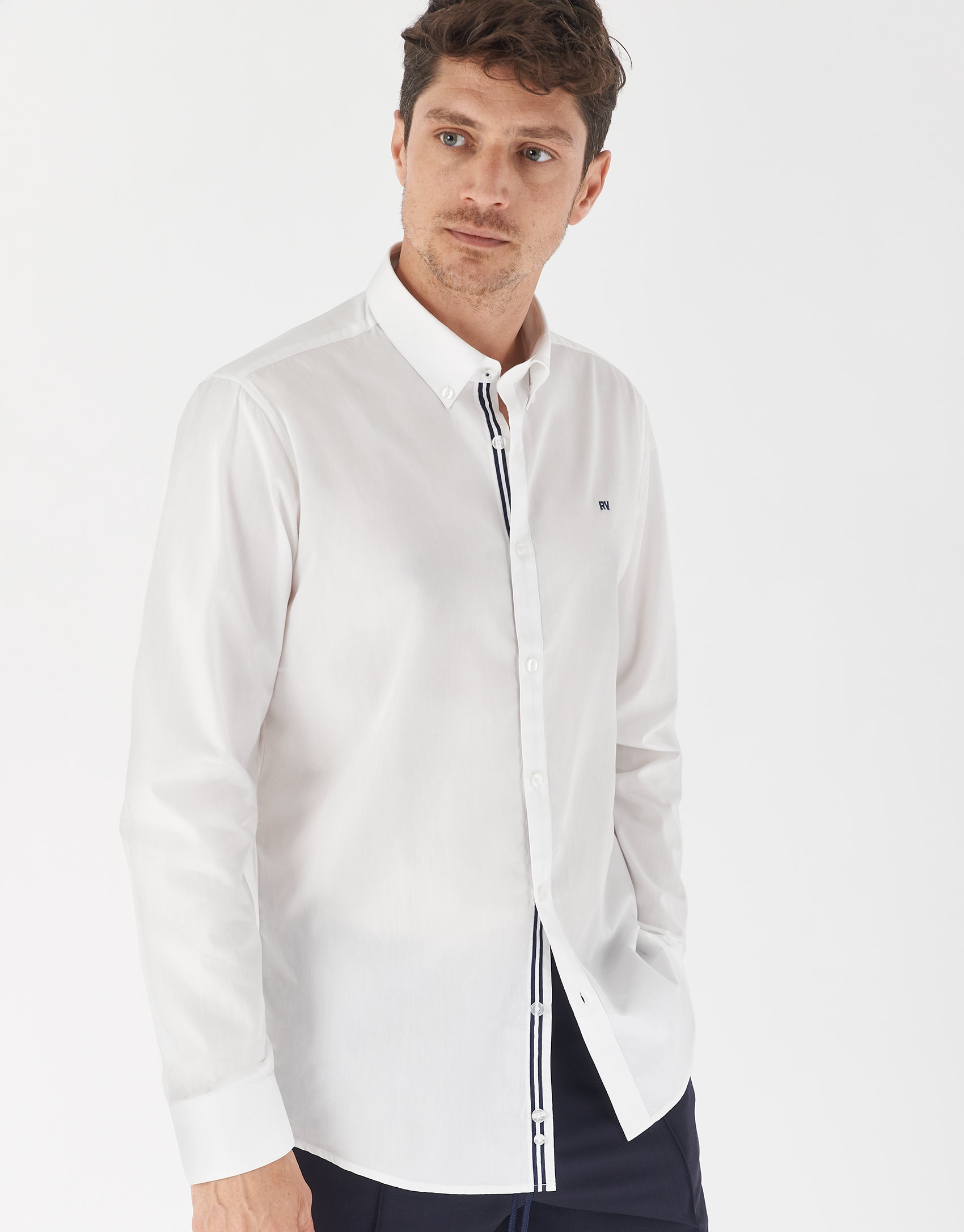 Camisa sport algodón Oxford blanco