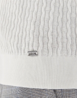 White cotton knit polo shirt