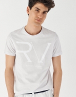 Gray cotton top with white RV logo 