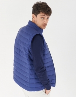 Blue quilted vest