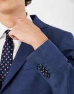 Deep blue half-canvas wool suit