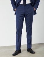 Deep blue half-canvas wool suit