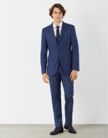 Deep blue half-canvas wool suit