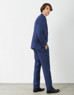 Deep blue half-canvas wool suit