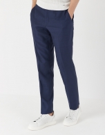 Navy blue half-canvas wool suit