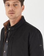 Black and brown reversible bomber jacket